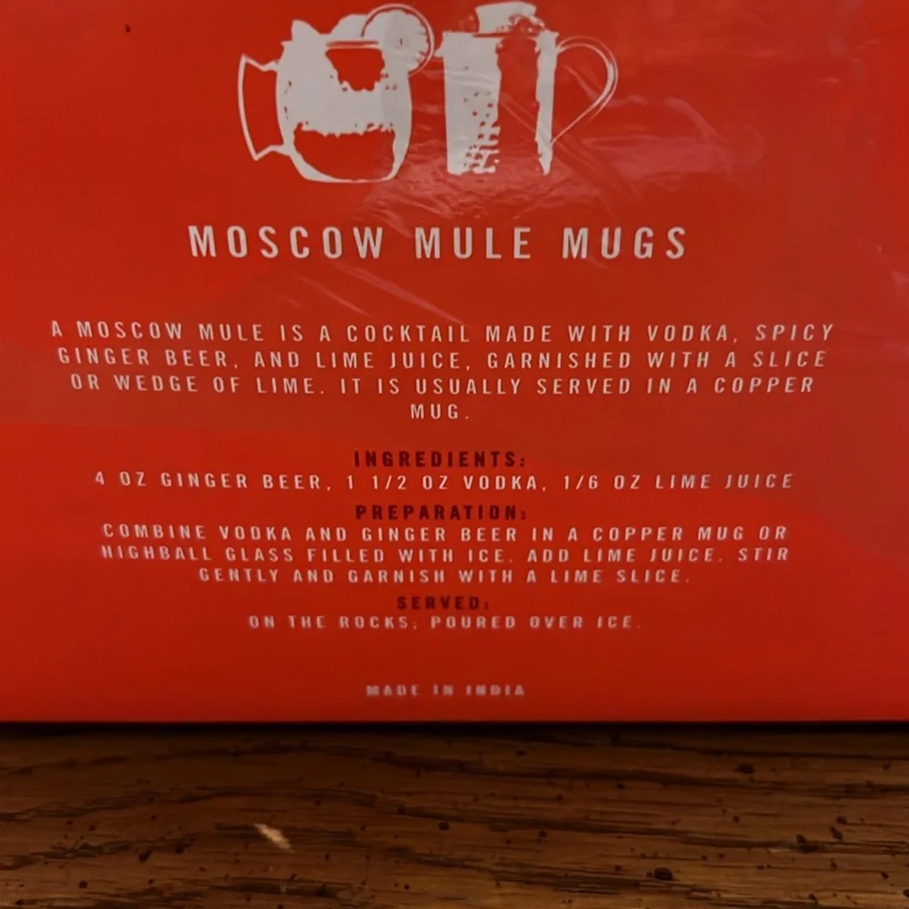 Advanced Mixology Moscow Mule mugs‎ set, NWOT